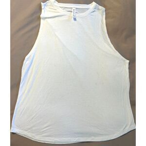 Athleta White Cloudlight Muscle Workout Tank Oversized Loose and Flowy Sz Large
